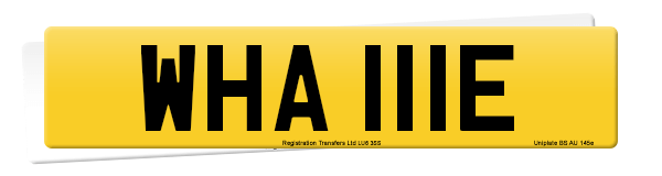 Registration number WHA 111E
